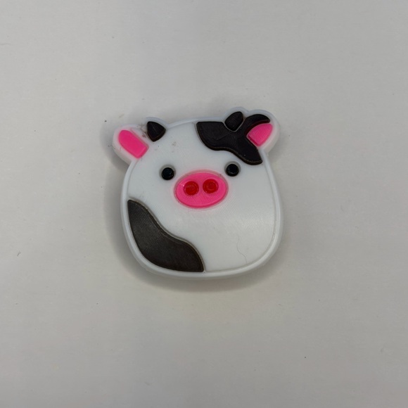 Connor The Cow Crocs Shoe Charm - White & Pink Cow-Patterned Design - Picture 2 of 5